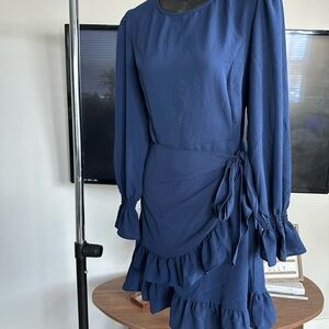Elegant Side-Tie Ruffle Dress